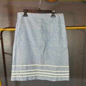 Ann Taylor Chic Blue Skirt‎ with White Trim